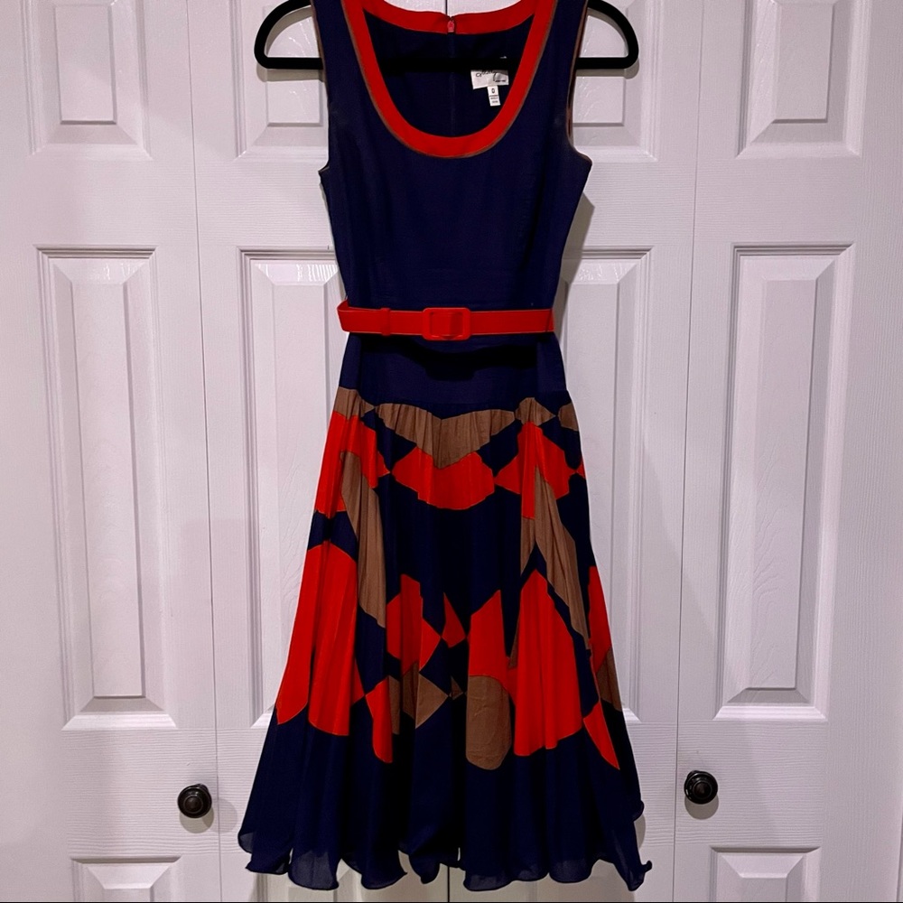 Anthropology Sundress. Navy blue with floral skirt. Sz0
